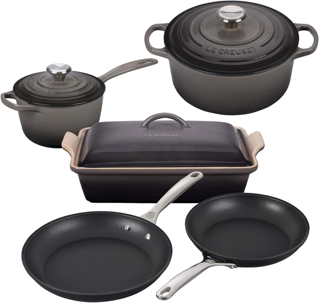 Enameled Cast Iron and Nonstick 8 Piece Cookware Set C3868