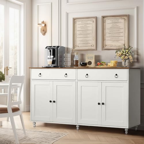 Black Buffet Cabinet with 2 Drawers and 4 Doors M214