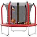 55" Toddler Trampoline with Safety Enclosure Net, Basketball Hoop C871