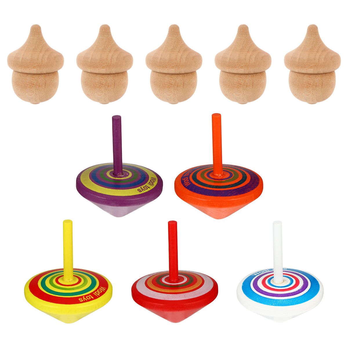 10pcs Wooden Tops Toy P224