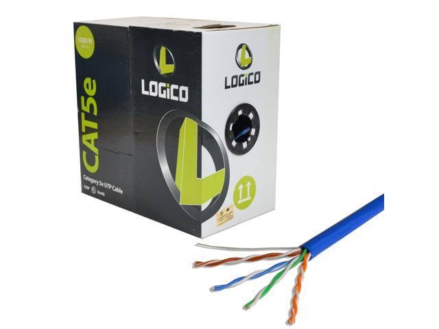 Cat5e UTP Plenum Cable 1000ft Blue + RJ45 Crimp Tool Plugs Kit K385099