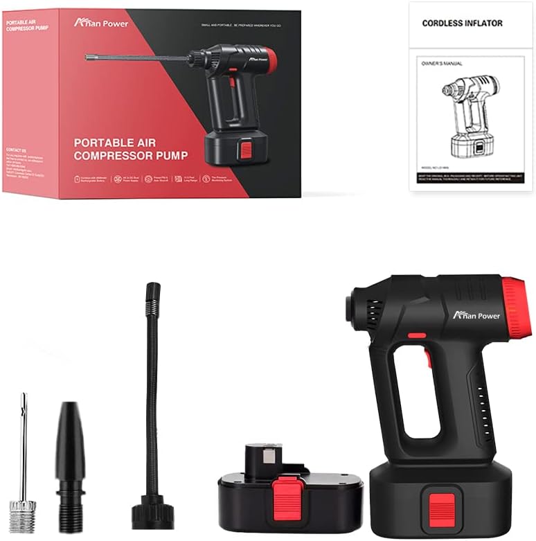 12V Cordless Tire Inflator Air Compressor with Digital Pressure Gauge U87649