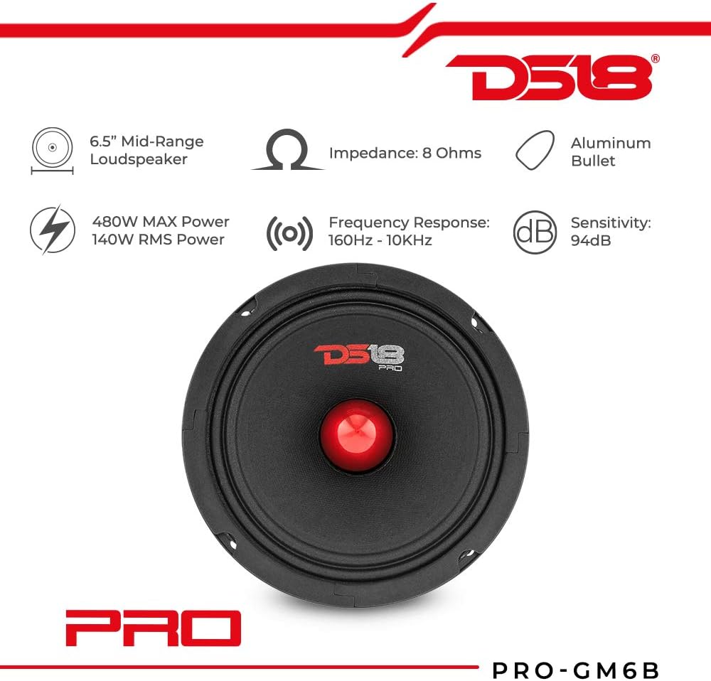 6.5 Midrange Car Door Speakers 480W Max 8 Ohms (2 Speakers) V1491