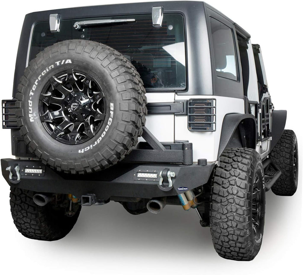 Rear Bumper with Spare Tire Carrier and 2 Receiver Hitches H15063