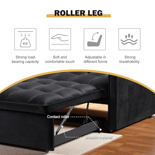 Black Sleeper Sofa Bed with Pullout Bed B232624
