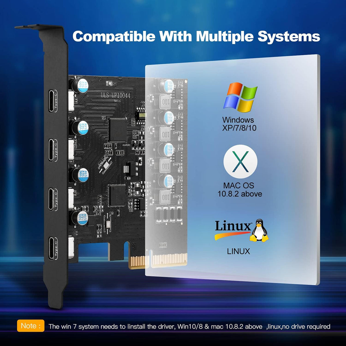PCIe Gen3 x2 USB 3.2 4-Port Type C Expansion Card Z906695