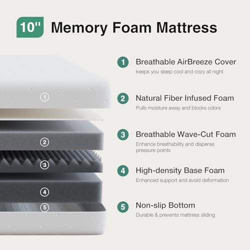12 Inch King Size Memory Foam Mattress Q460