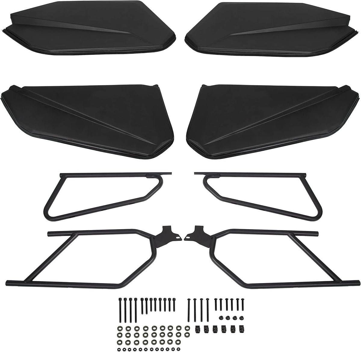 Lower Door Panel Insert with Metal Frame Black Pair O7925