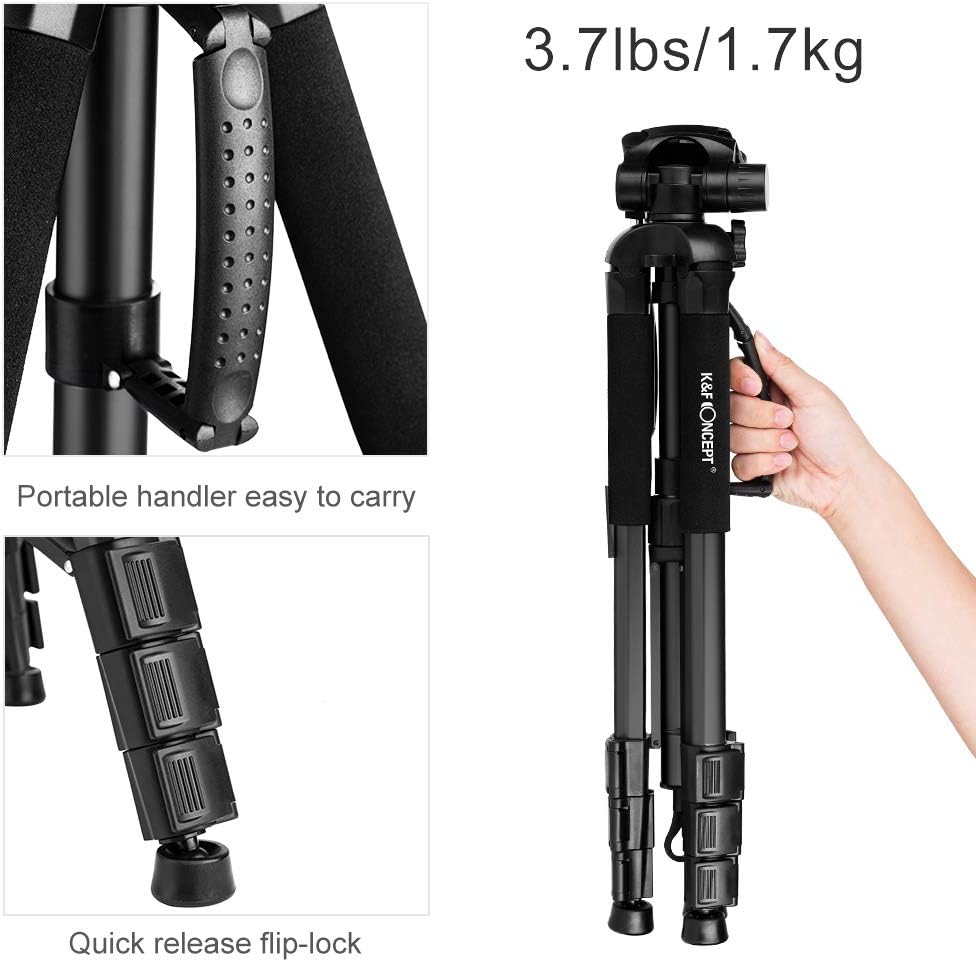 70cm Portable Aluminum Tripod with 3-Way Pan Tilt Head G735