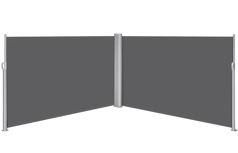 Dark Gray Retractable Screen Awning for Patio Garden D30237