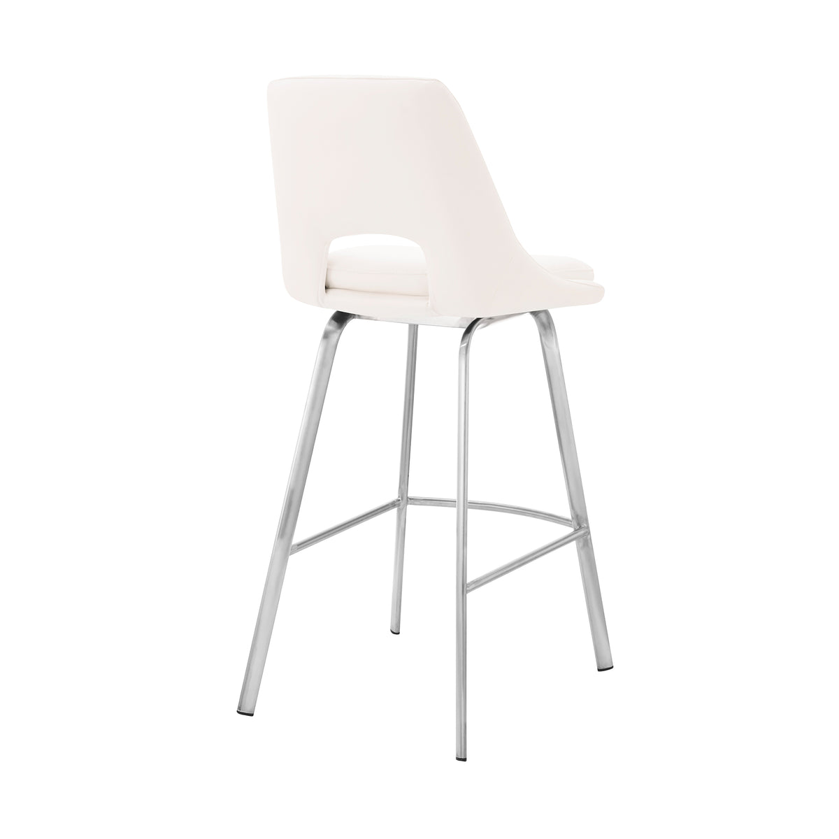 White/Steel Faux Leather Swivel Counter Stool W732268