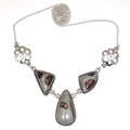 Handmade 925 Silver Jasper Gemstone Necklace 20 in U485576