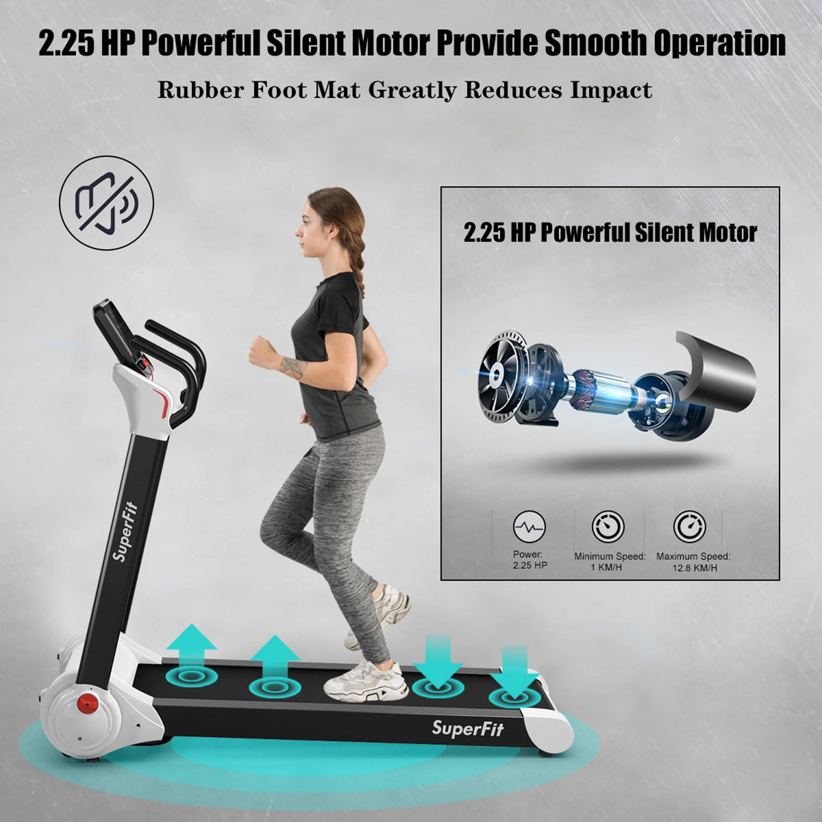 Folding 2.25HP Electric Treadmill Q282