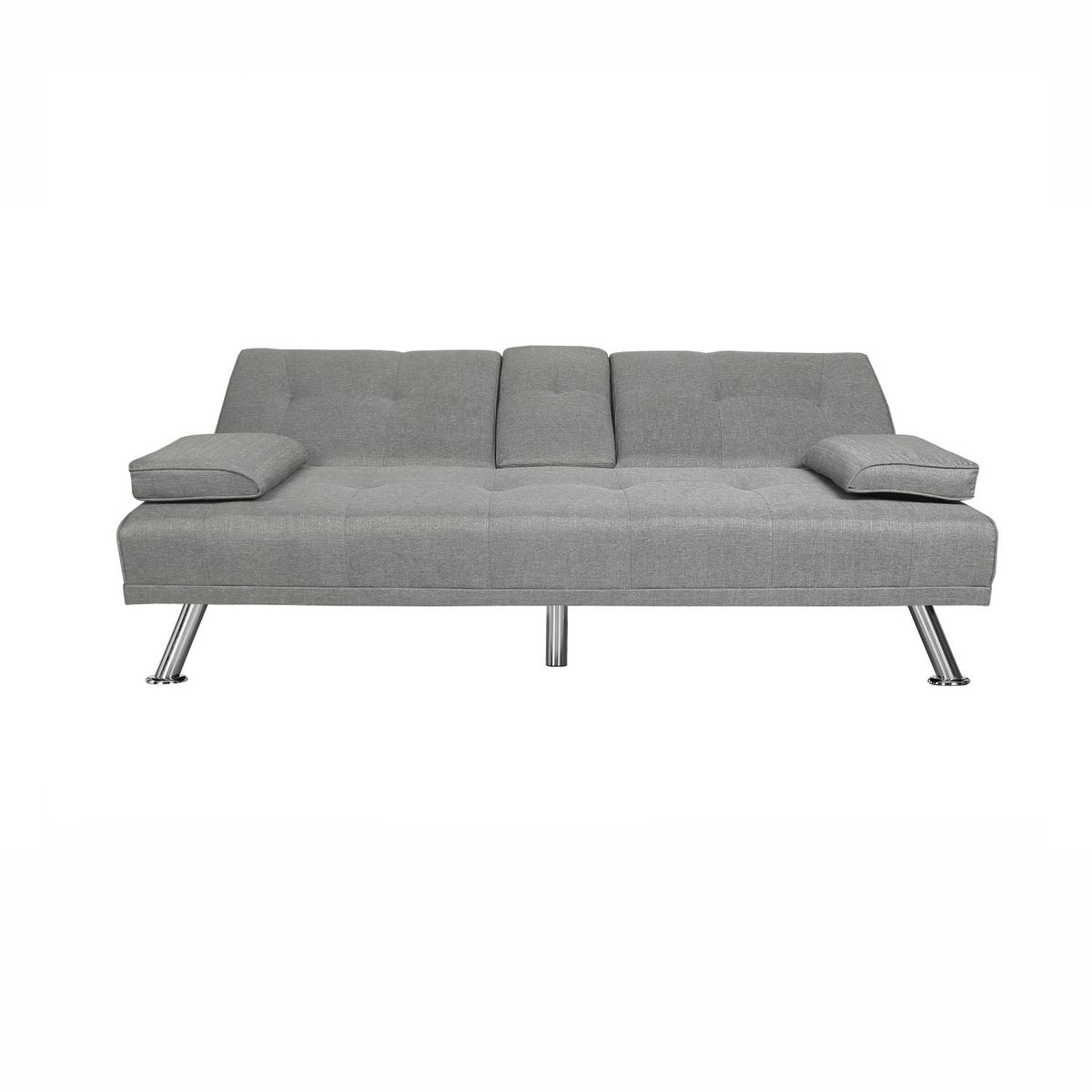 Light Grey Fabric Futon Sofa Bed A987