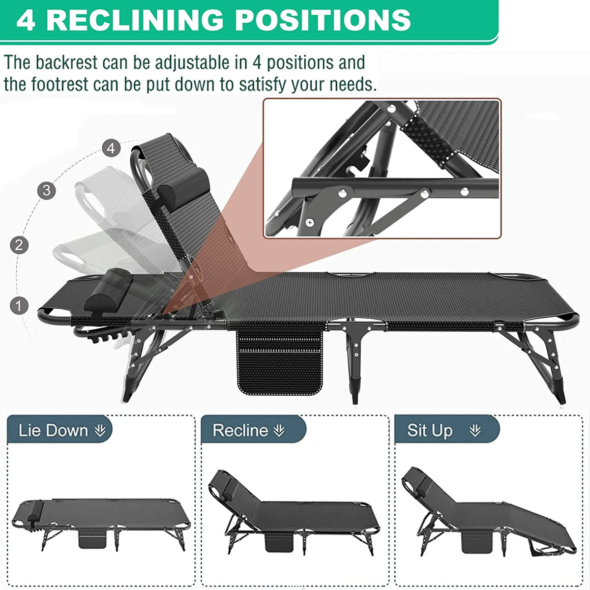 Folding Sleeping Cot with Mattress and Pillow U845352