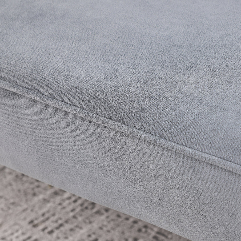 Grey Convertible Velvet Sofa Bed I907885