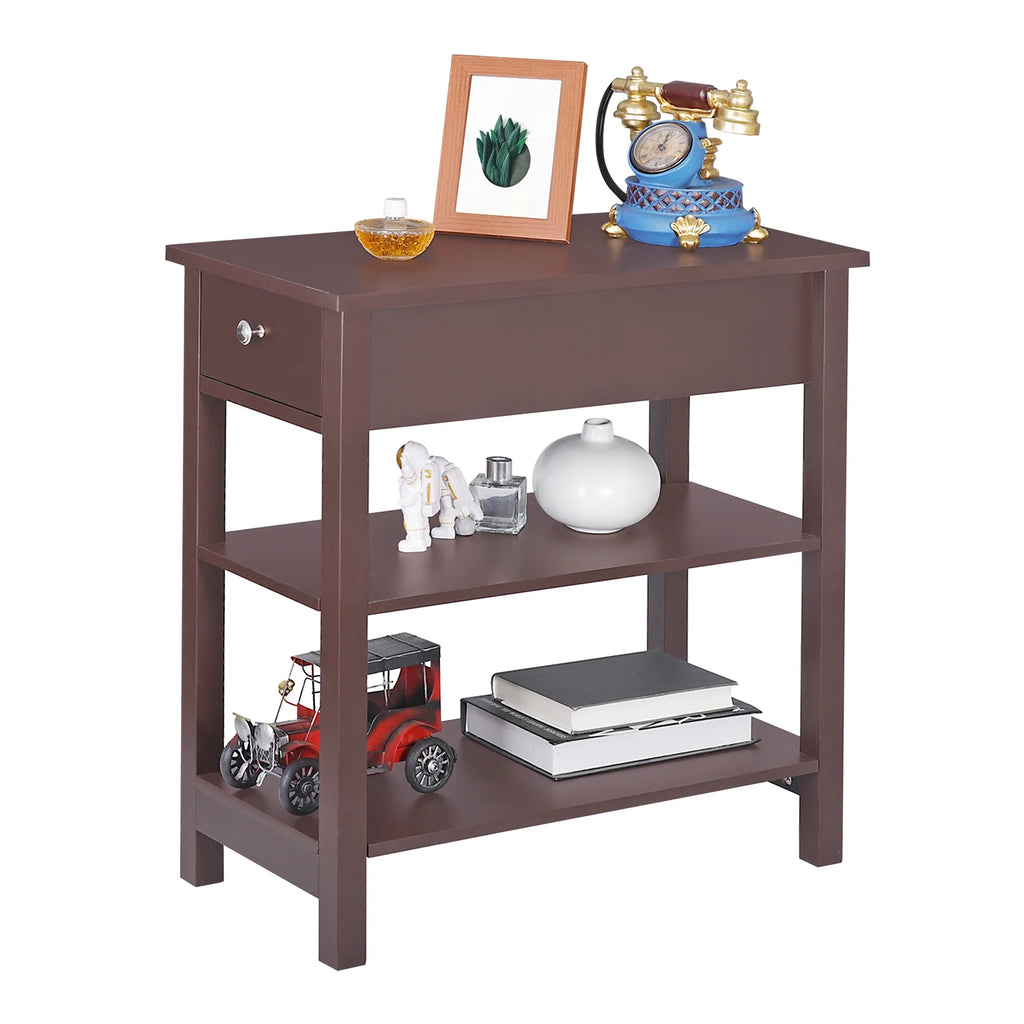 Set of 2 3-Tier Brown Side Table X324345