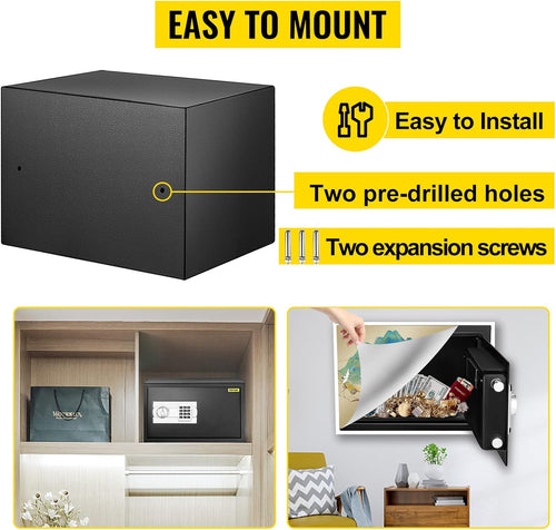 0.8 Cubic Feet Carbon Steel Digital Safe Box with Two Keys M356719