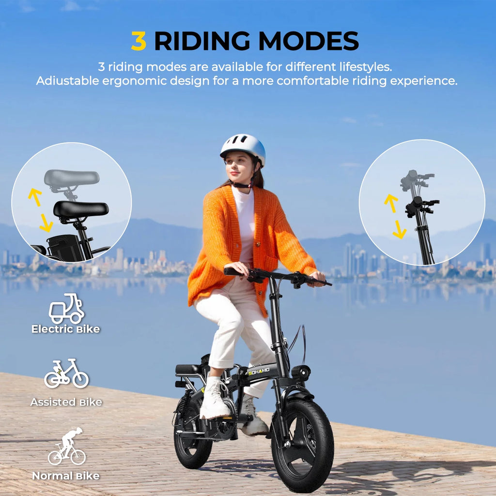 Electric Bike with 400W Motor 48V 13Ah Removable Battery Folding C467