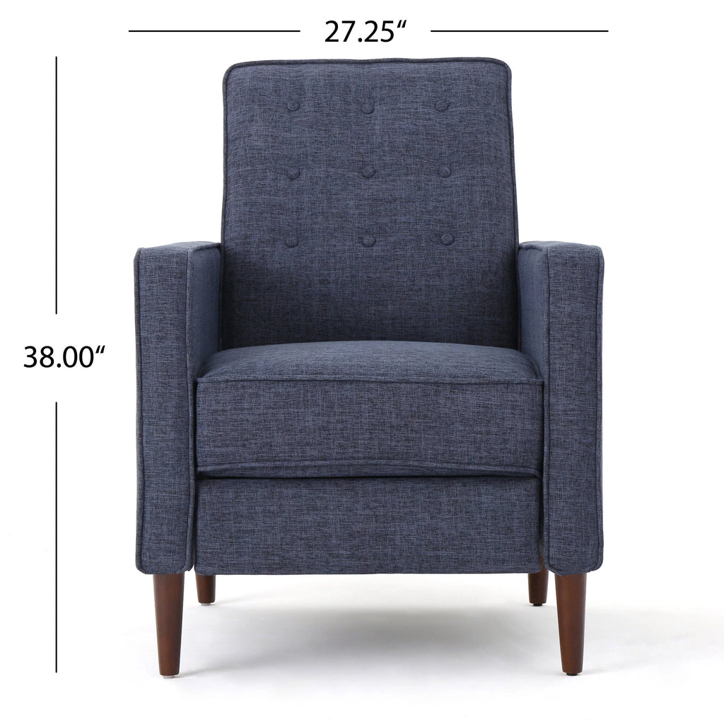 Dark Blue Tufted Fabric Recliner G237959