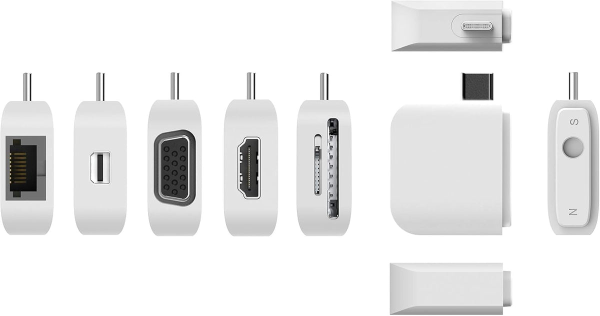 USB-C Multi-Display Modular Hub with HDMI, Mini DisplayPort, VGA, PD 100W, RJ-45 Ethernet, USB-A, USB Type-C, SD Card Reader Q7424