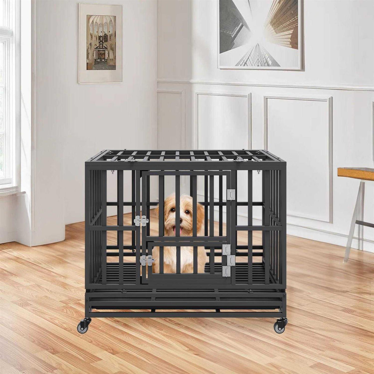 38 Inch Heavy Duty 3-Door Dog Crate Q626