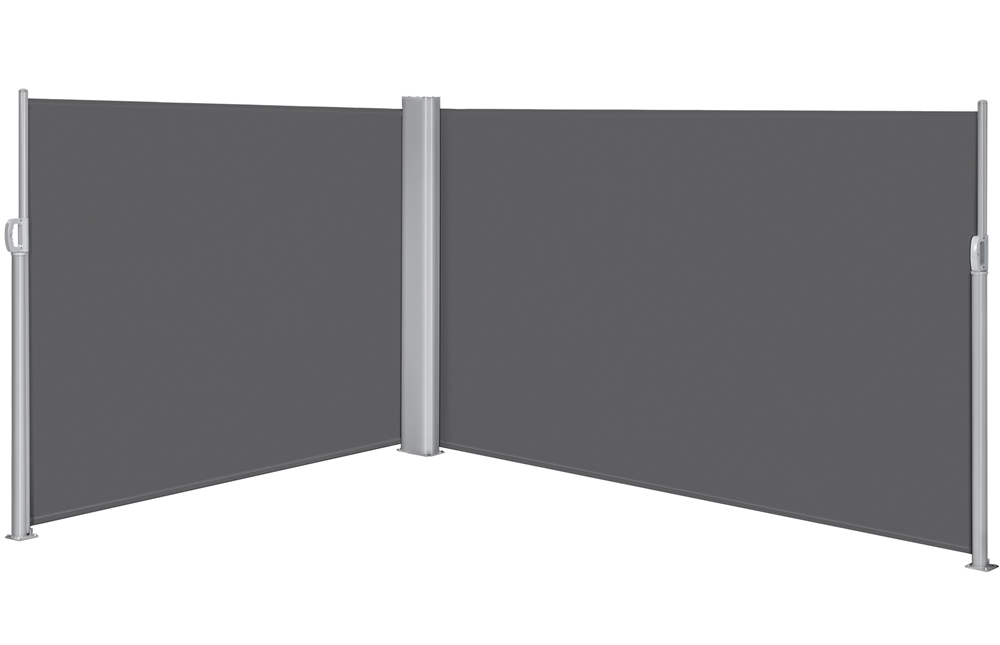 Dark Gray Retractable Screen Awning for Patio Garden D30237