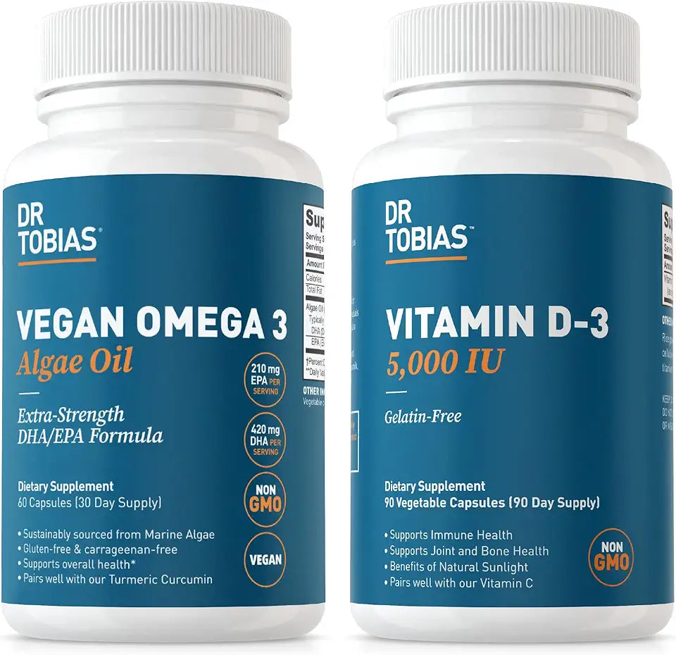 Vegan Omega 3 Algae Oil and Vitamin D3 5000 IU K3146