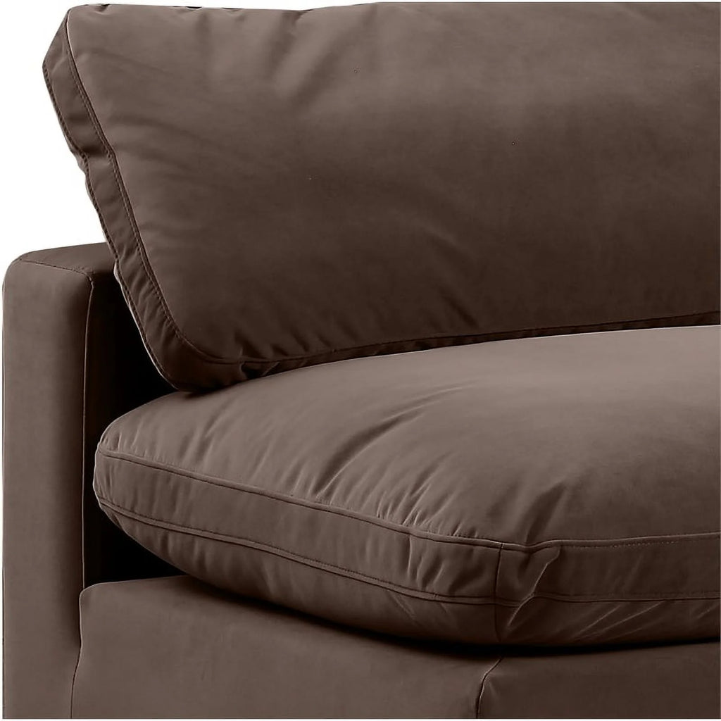 Brown Velvet Modular Sectional C718