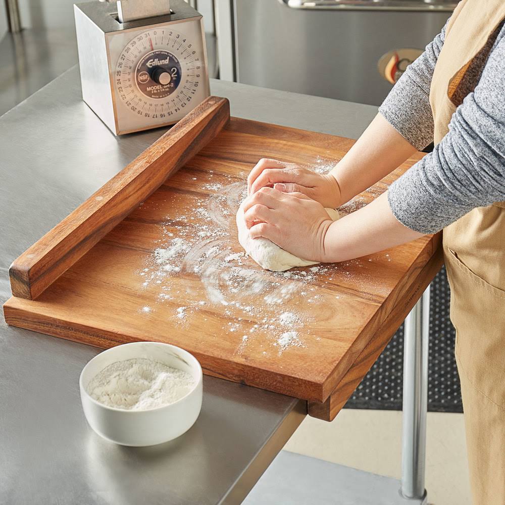 Acacia Wood Double-Sided Cutting Board with Gravy Groove N502