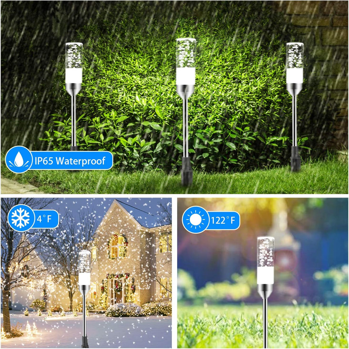 6 Pcs 4.8W LED Pathway Lights IP65 Waterproof Cool White 6000K M517321