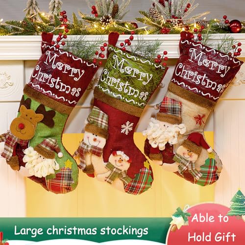 Set of 3 Christmas Stockings T18890