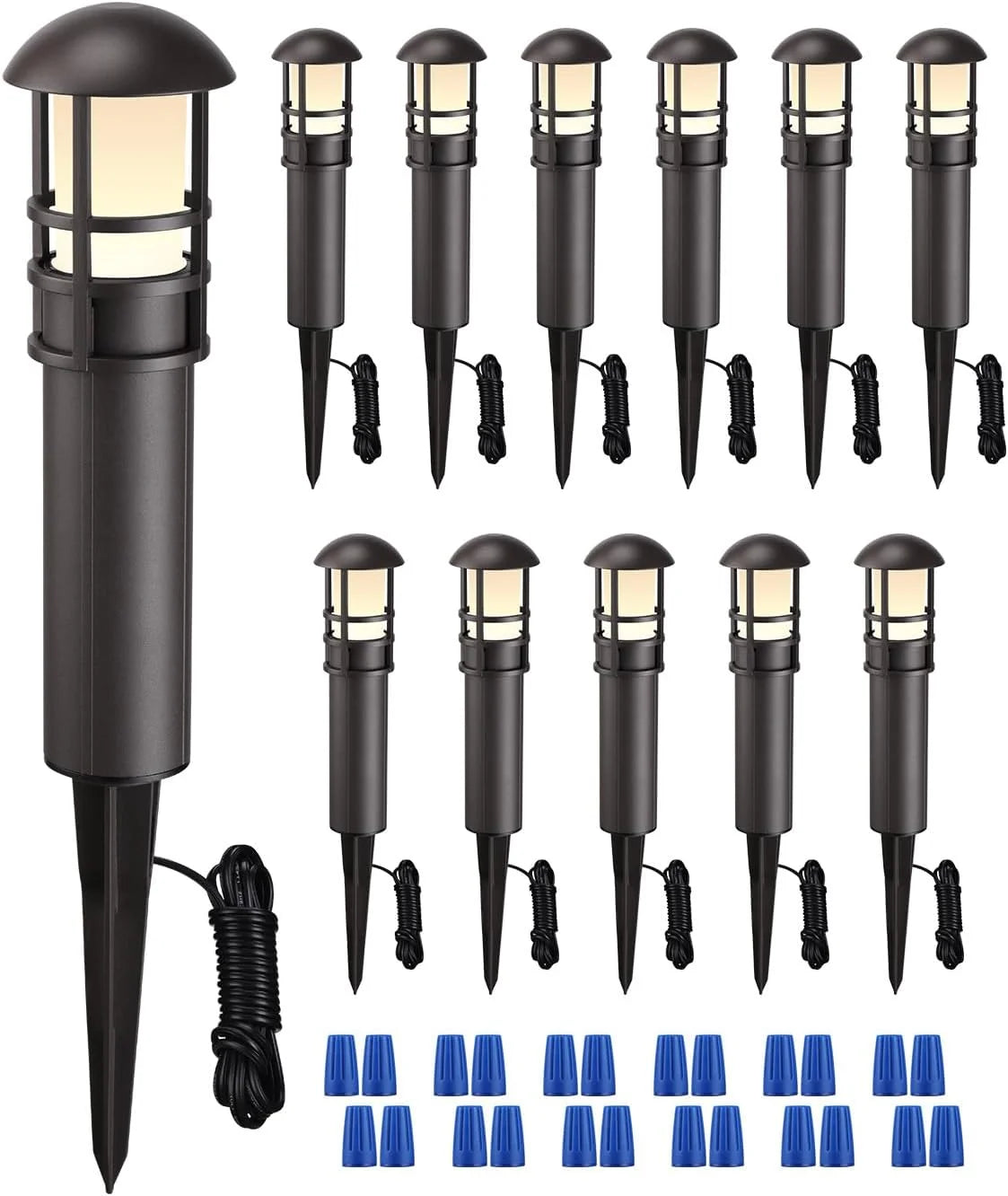 12-Pack Low Voltage Waterproof Bronze Aluminum Pathway Lights Z12966