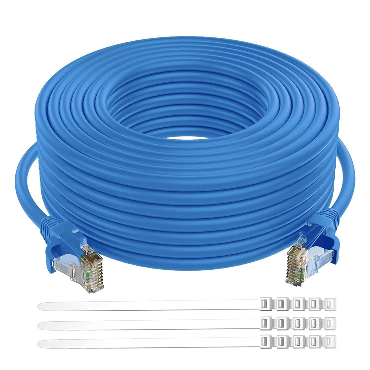 Cat6 Ethernet Cable 200 Feet Grey UTP RJ45 Internet Cable with 15 pcs Ties X5206
