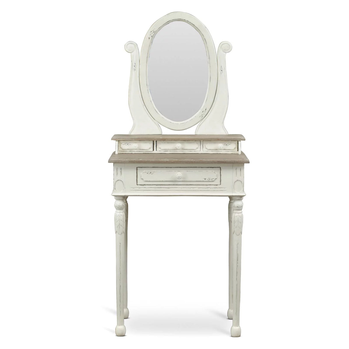 White and Natural Bedroom Vanity Table Y737093