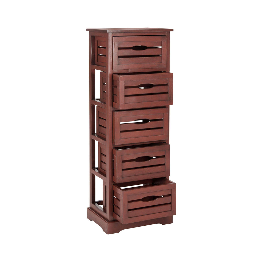 Red 5 Drawer Cabinet Q37208