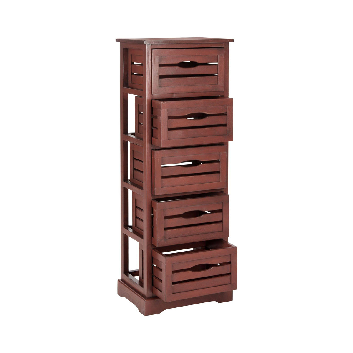 Red 5 Drawer Cabinet Q37208
