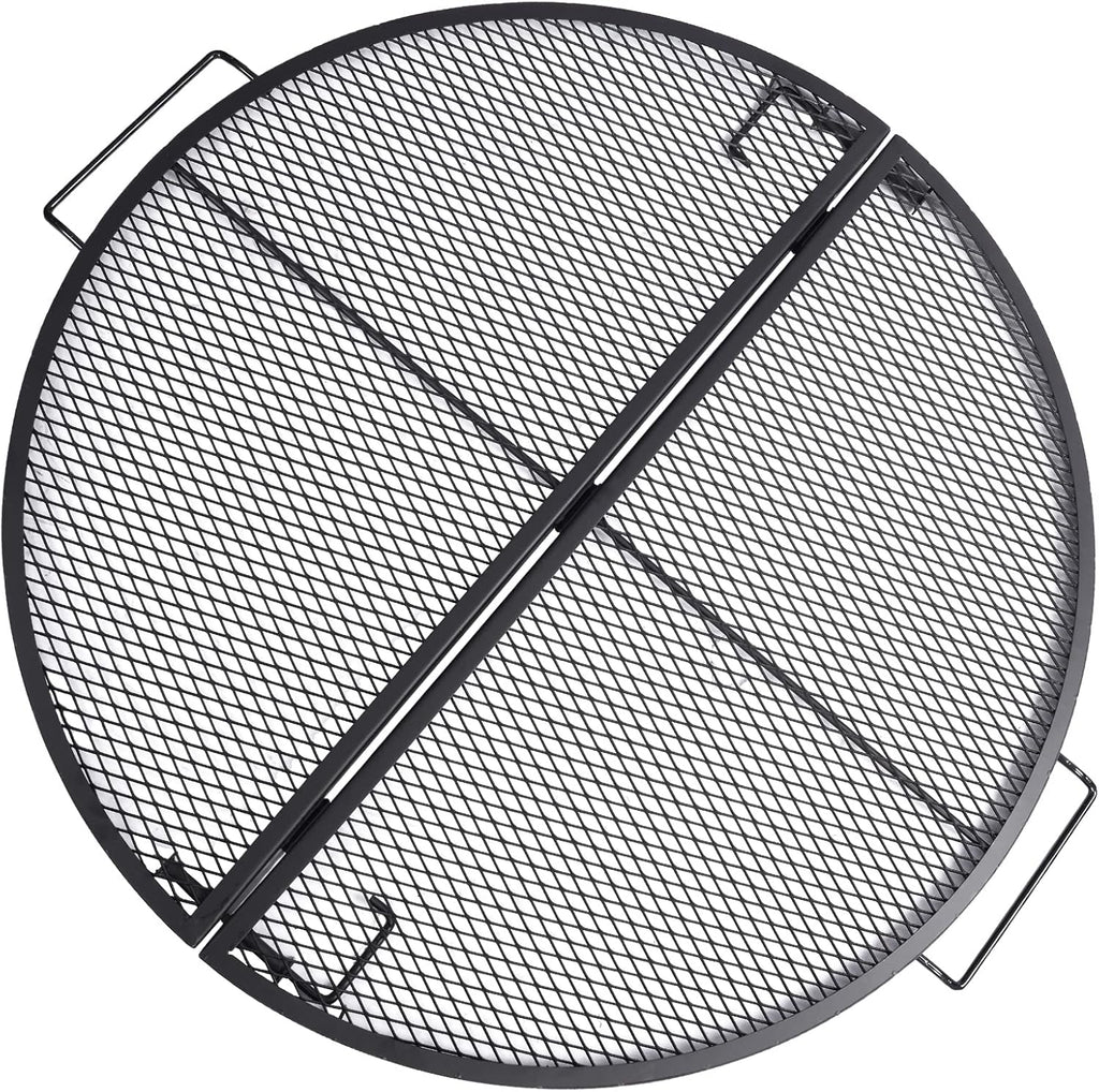 Black 30 Inch Heavy Duty Folding Round BBQ Grill Grate Y1569