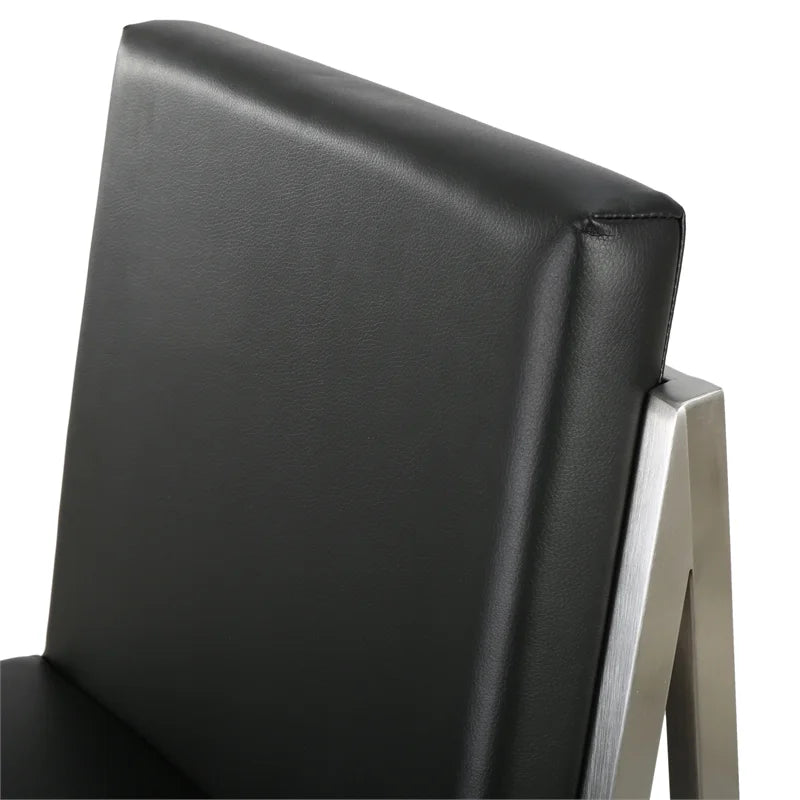 Black Leather Barstool Set of 2 X9569