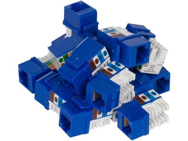 Cat6 RJ45 Keystone Jack Blue (100 Pack) E938674