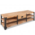 Reclaimed Wood TV Cabinet with Storage Shelves B271355