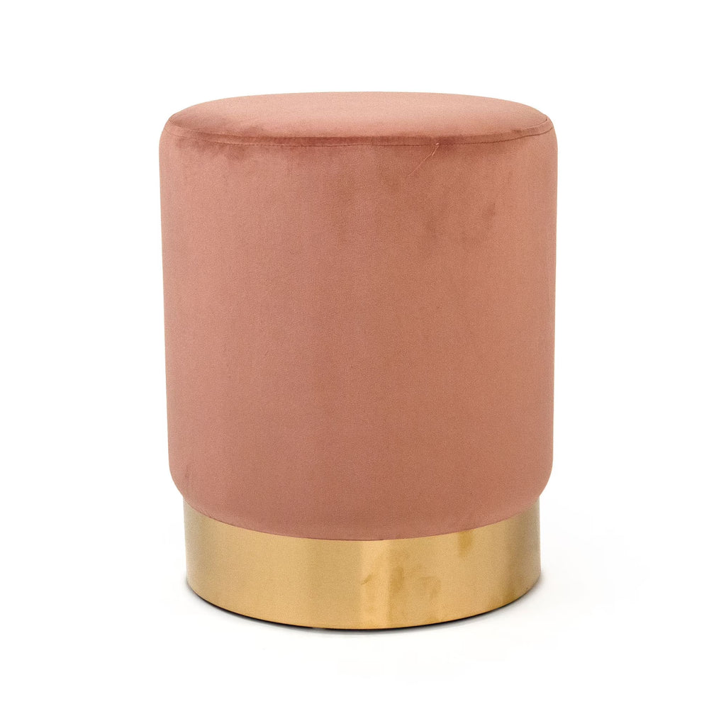 Mauve Pink Velvet Vanity Stool B11262