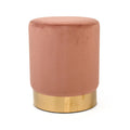 Mauve Pink Velvet Vanity Stool B11262