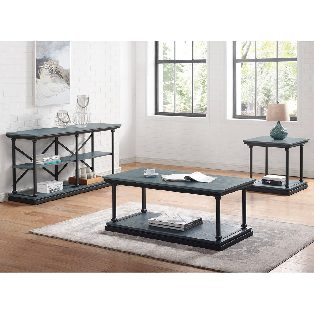 Antique Gray/Black Shelf Base End Table Z78750