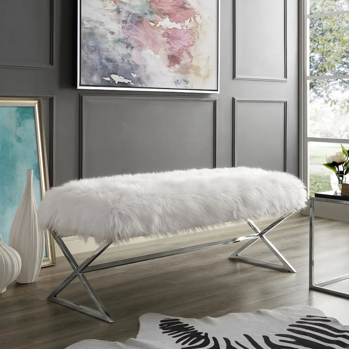 Faux Bench Stainless Steel Legs W8909