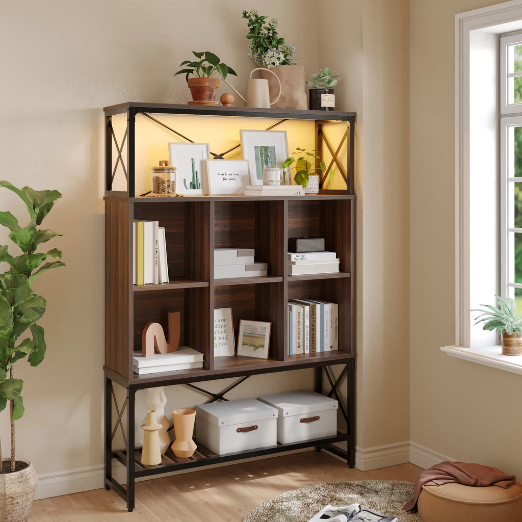 5-Shelf Bookcase with LED Light Q2375