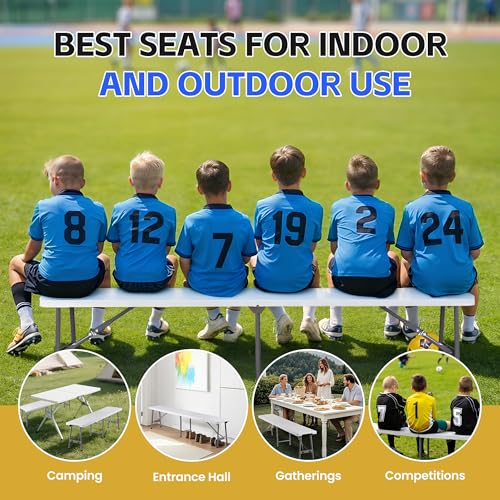White 6ft Plastic Folding Bench H7373