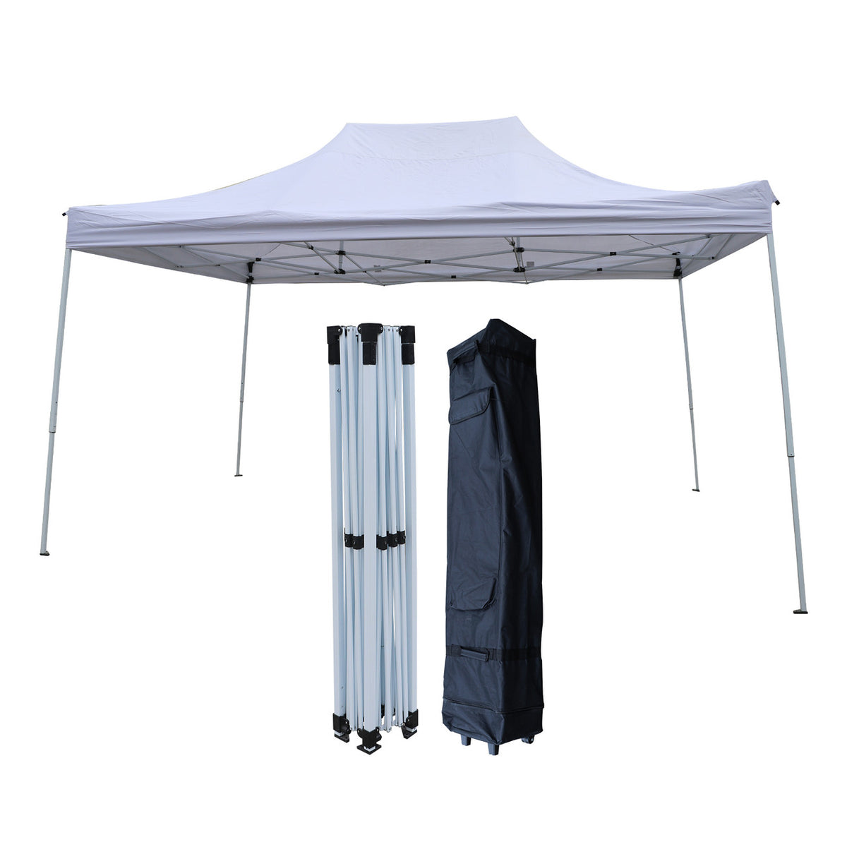 10x15 ft Pop up Canopy Carport, White H408