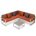 White Sectional With Adjustable Headrest & Coffee Table D79767