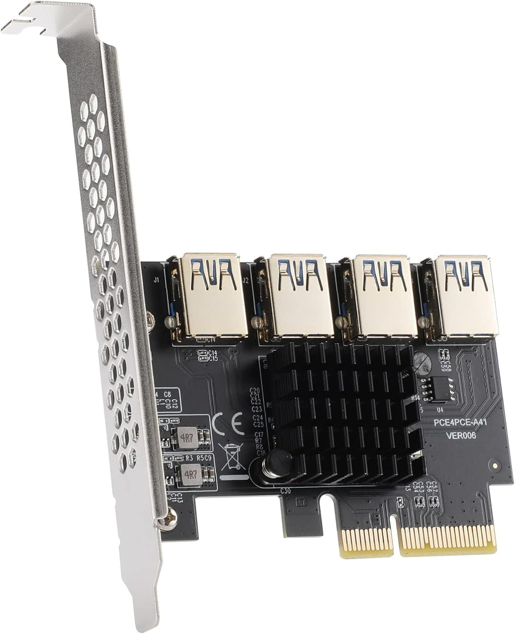 2 Pack PCIE Riser 1X to 16X Graphics Extension Adapter Card with USB 3.0 Cable Q672
